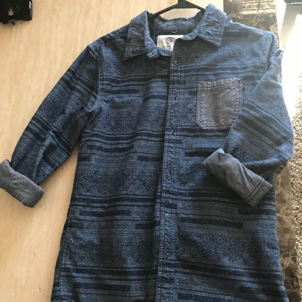 Men’s Casual Button-Up Aztec Long-Sleeve Shirt
